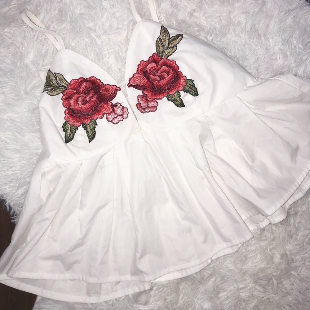 rose print peplum top